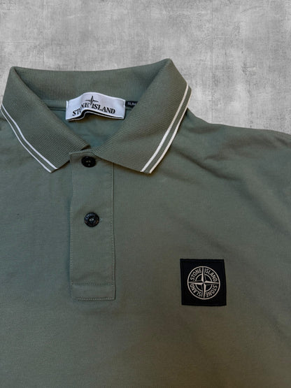 Stone Island Polo Shirt Khaki Grün Grau S Slim Fit
