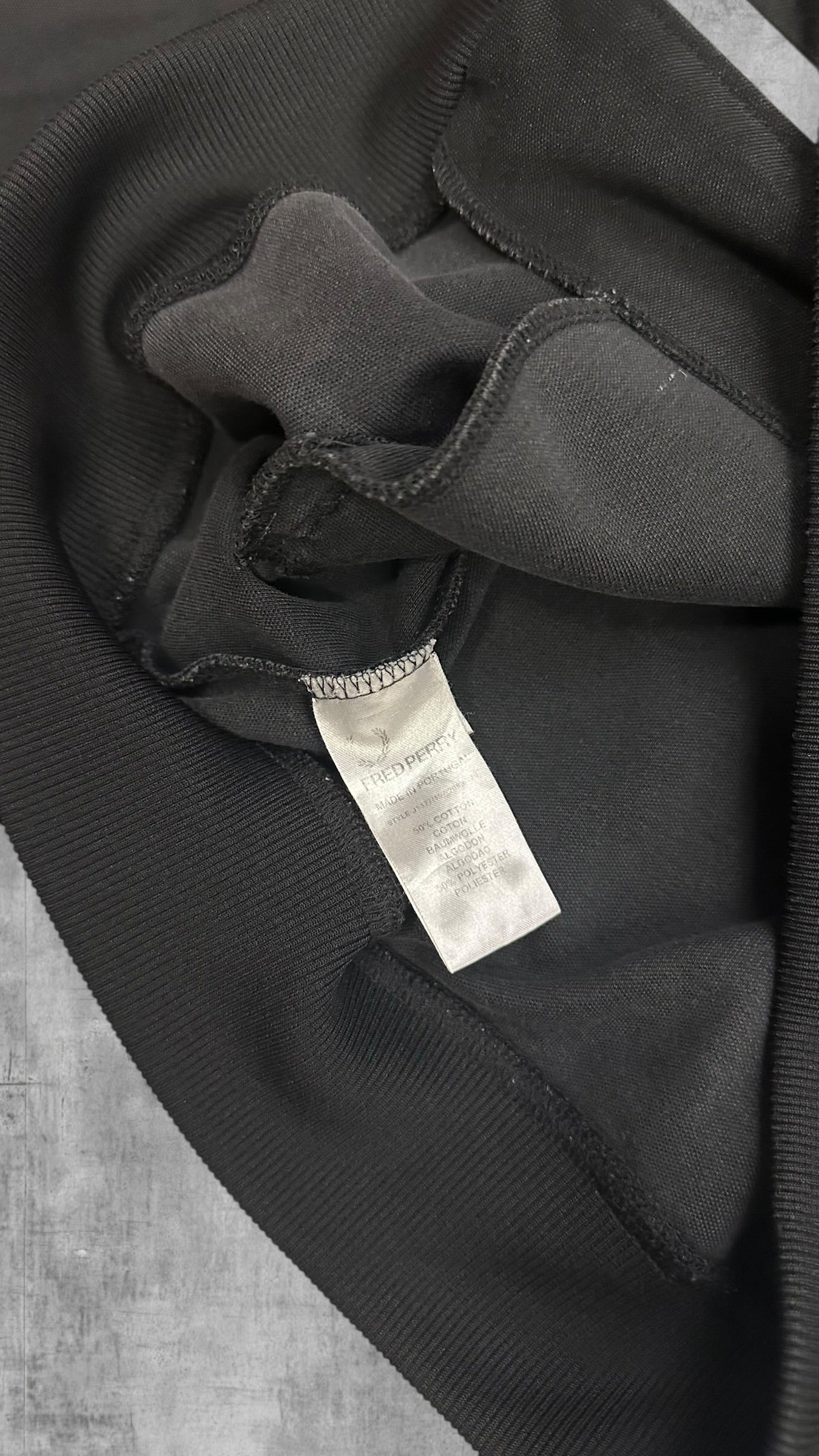 Vintage Fred Perry Trainingsjacke Taped Zip Jacke Schwarz L