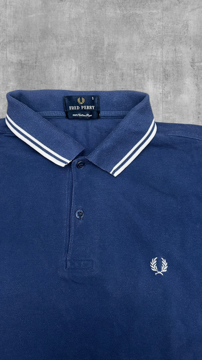 Fred Perry vintage Polo Shirt Blau Weiß S