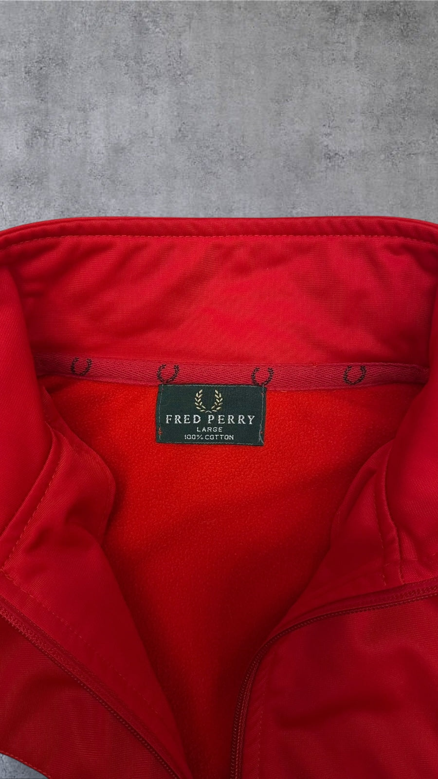 Fred Perry Vintage Trainingsjacke Taped Zip Jacke Rot L