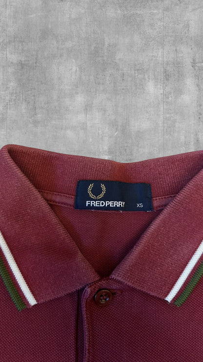 Fred Perry Polo Shirt Weinrot XS