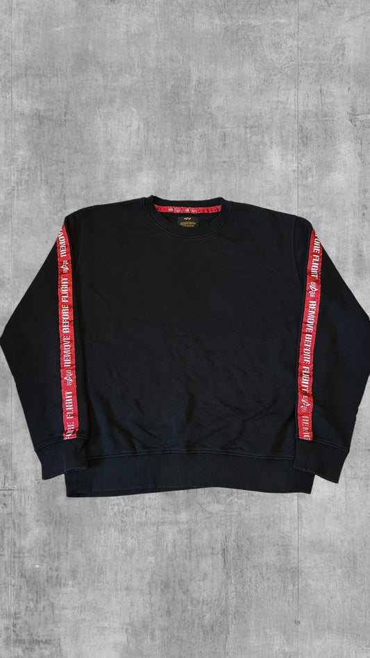 Alpha Industries Sweatshirt Taped Schwarz L