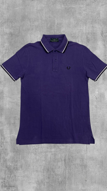 Fred Perry Polo Shirt Lila Schwarz Weiß M