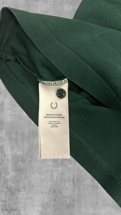 Fred Perry Polo Shirt Dunkelgrün Weiß S