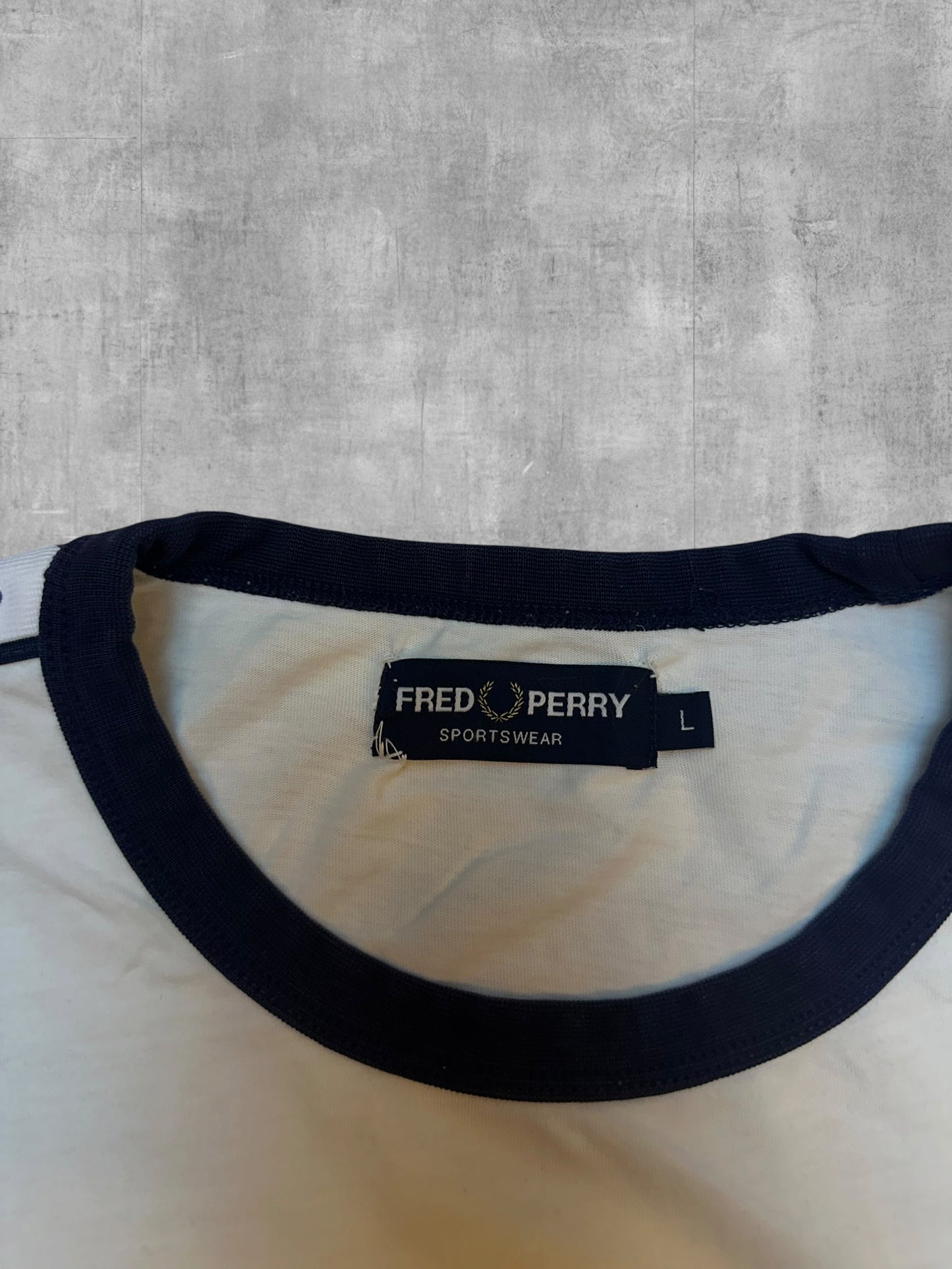 Fred Perry T-shirt Taped Weiß Schwarz L