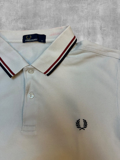 Fred Perry Polo Shirt Weiß Schwarz Rot