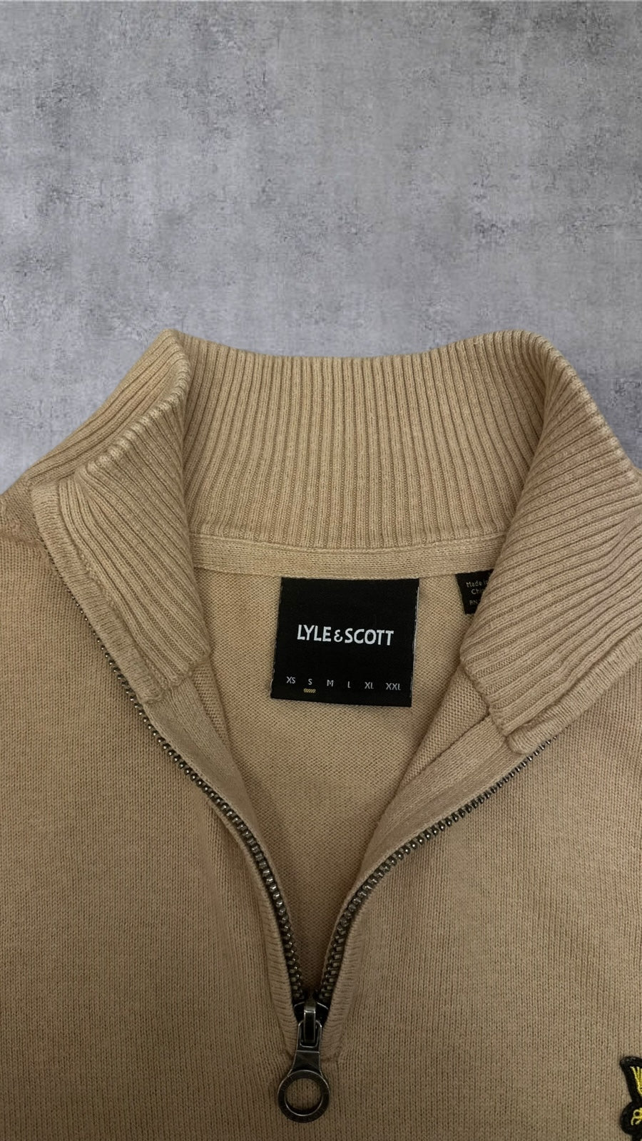 Lyle & Scott Half Zip Pullover Beige S