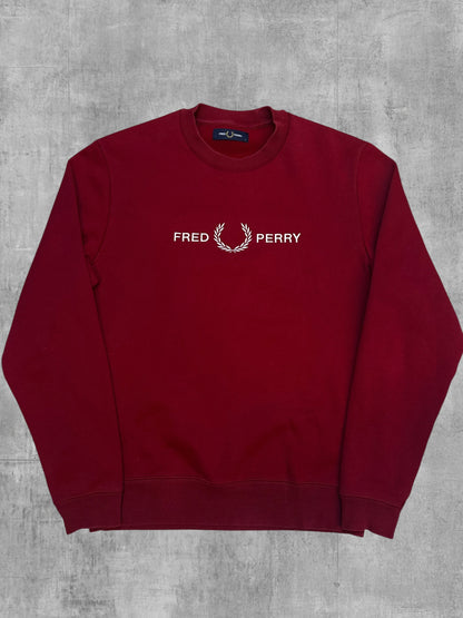 Fred Perry Sweatshirt Rot Weiß S