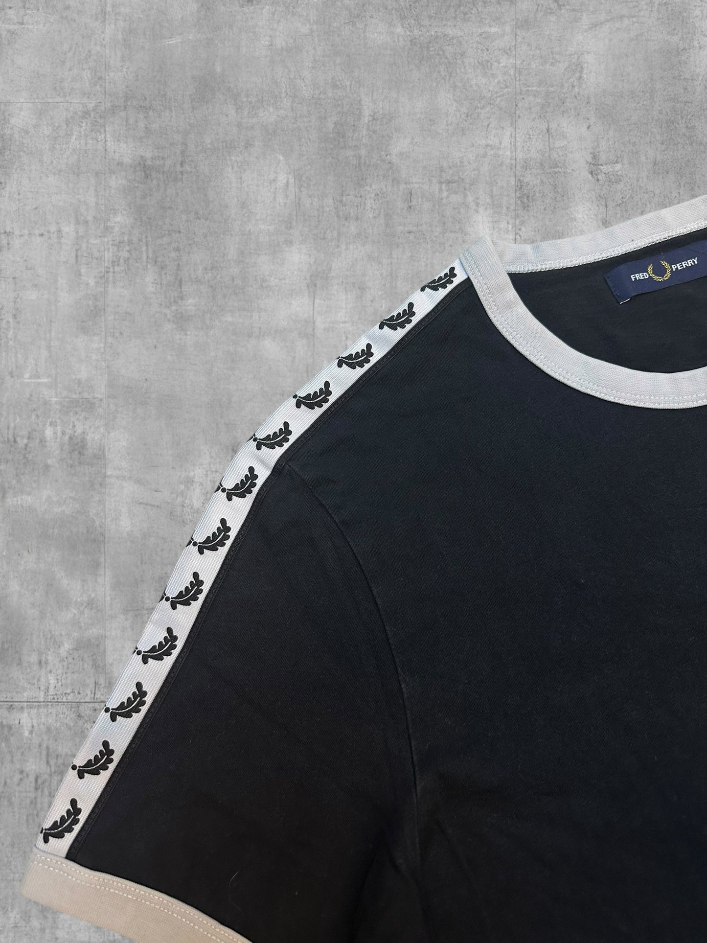 Fred Perry T-shirt Taped Schwarz Weiß M