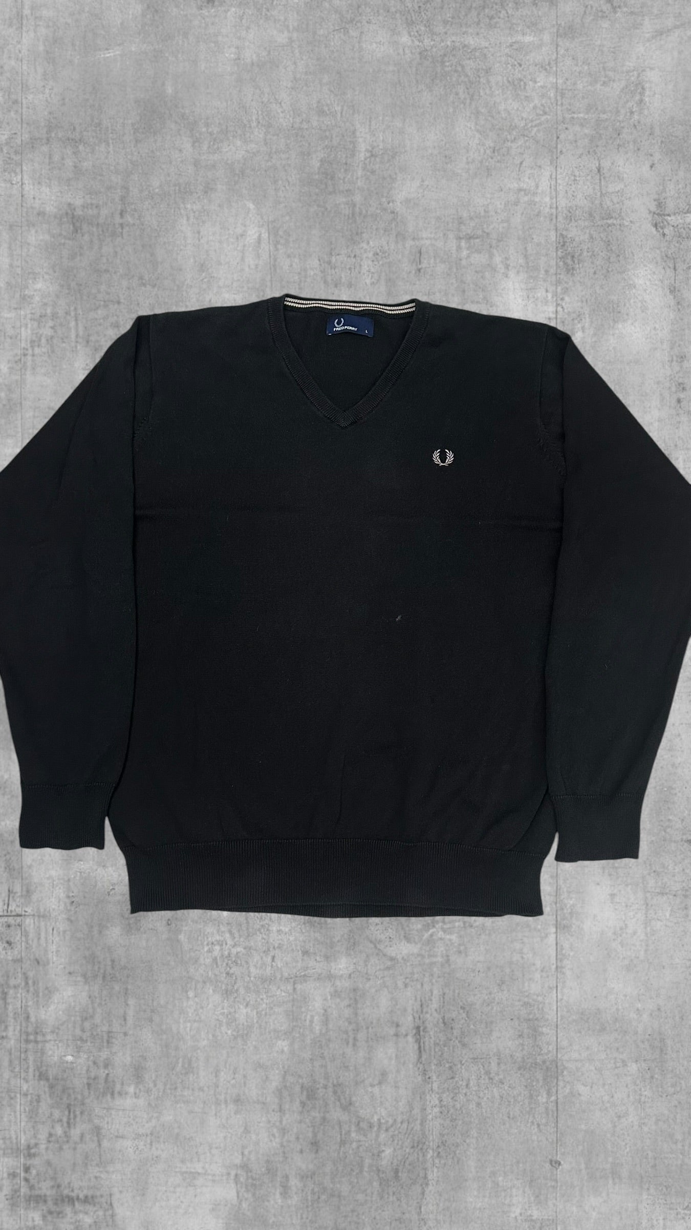Fred Perry Sweatshirt Sweater Pullover Hoodie Schwarz L