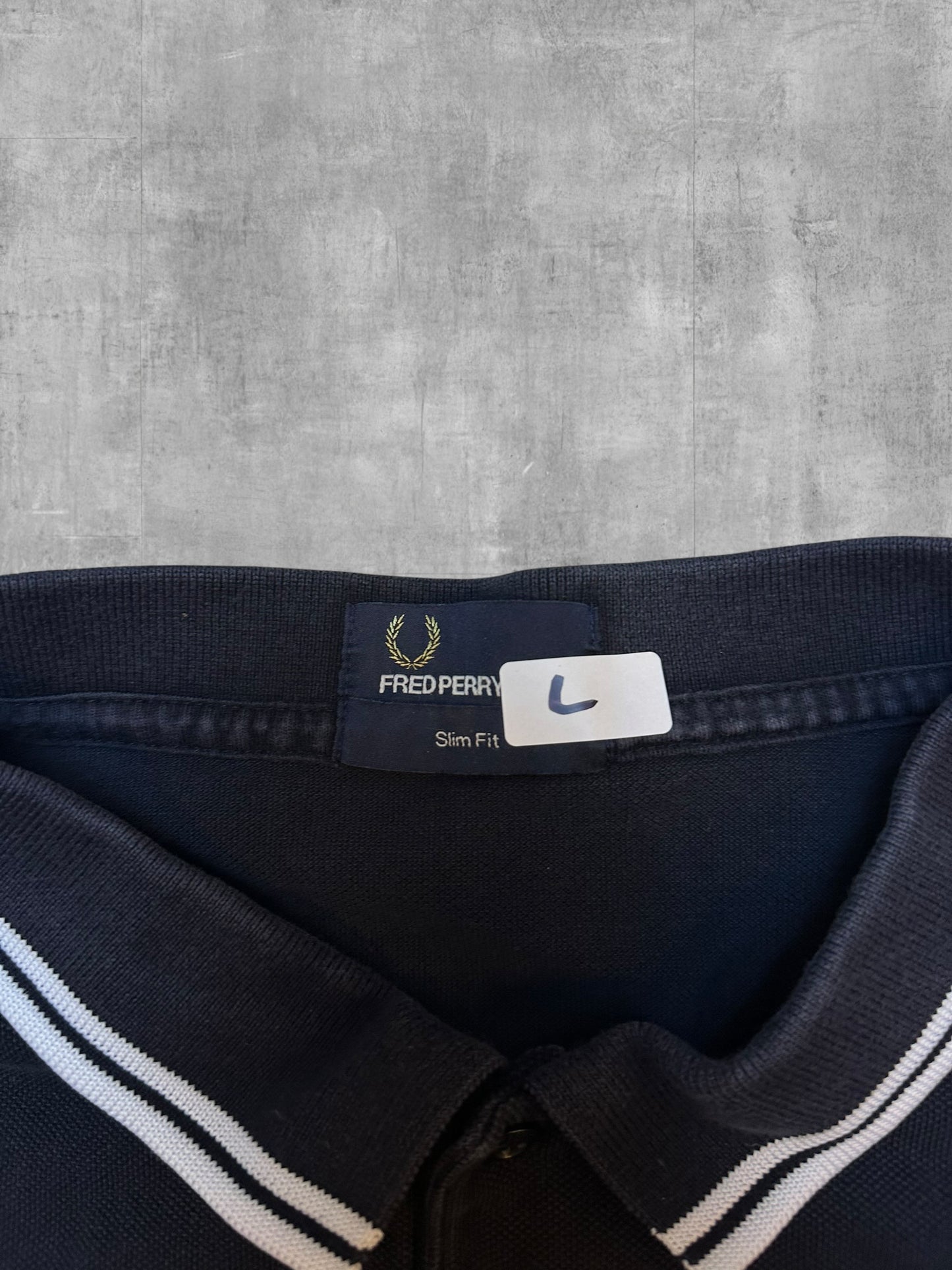 Fred Perry Polo Shirt Schwarz Weiß L