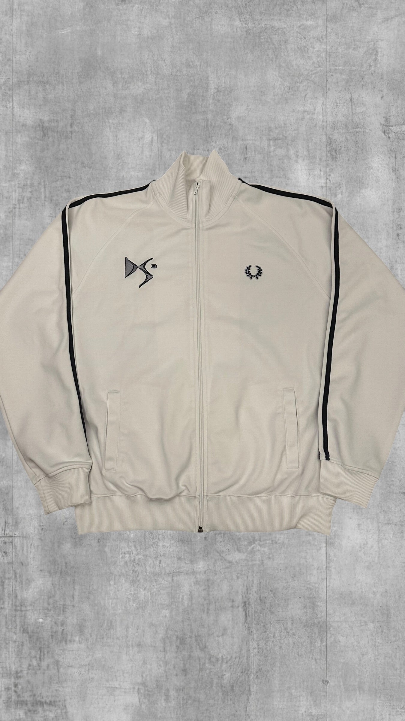 Fred Perry x Citroen Vintage Trainingsjacke Taped Weiß Schwarz L