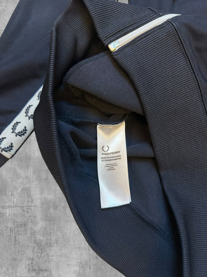 Fred Perry Trainingsjacke Taped Navy Blau Weiß Frauengröße 12 L