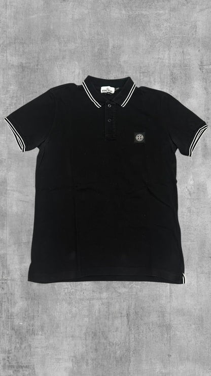 Stone Island Polo Shirt Schwarz Weiß L