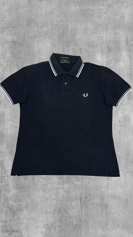 Fred Perry Polo Shirt Schwarzblau Weiß L