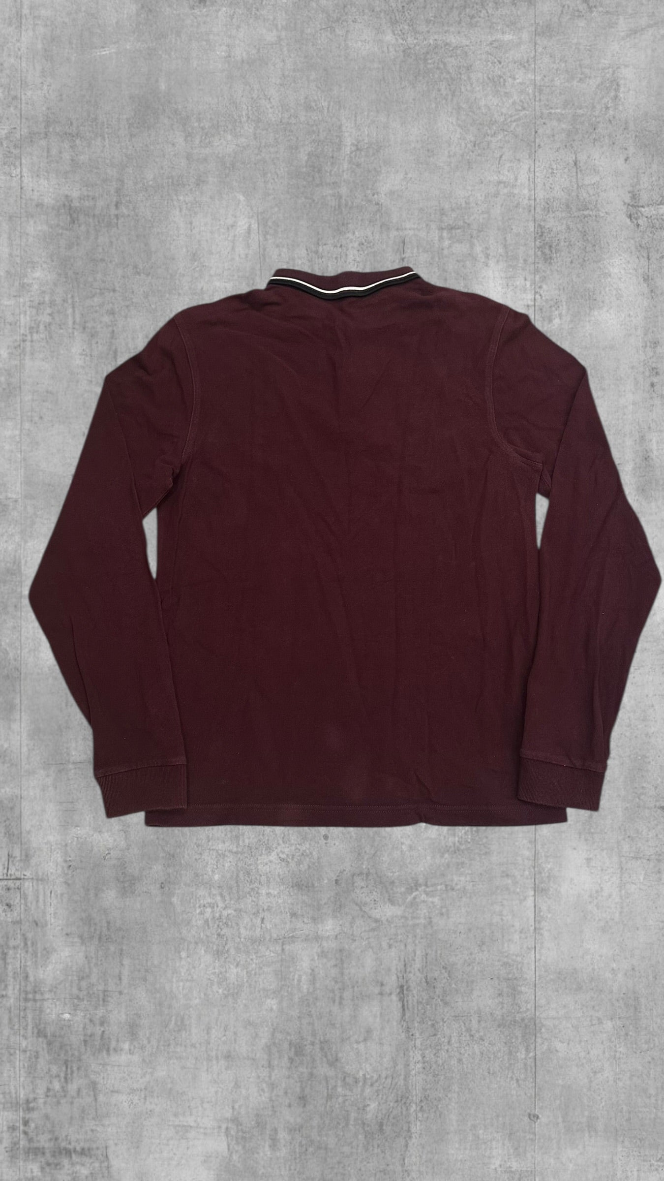 Fred Perry Polo Shirt Langsrm Weinrot M Slim Fit