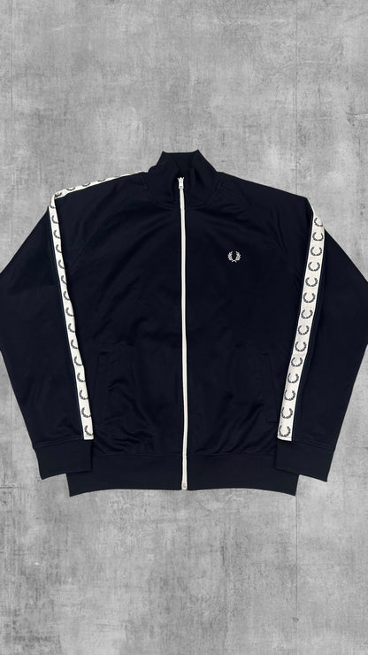 Fred Perry Trainingsjacke Taped Schwarzblau Weiß L