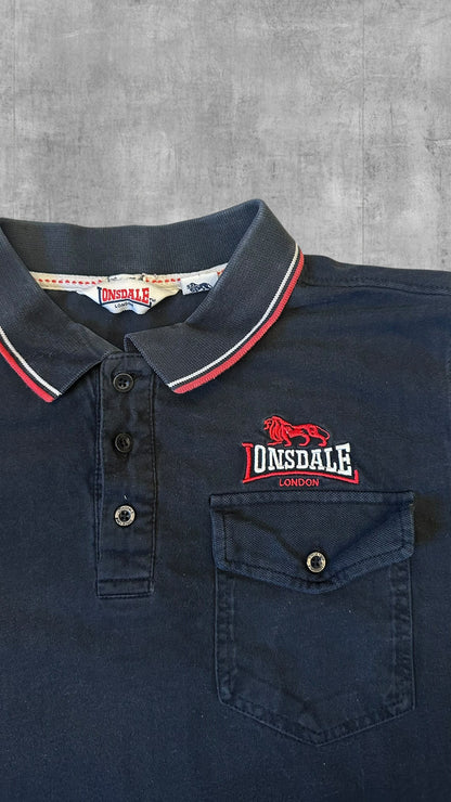 Lonsdale London Polo Shirt Schwarz Rot M
