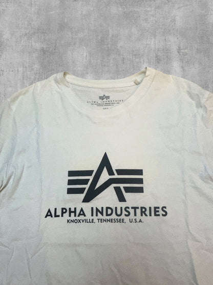 Alpha Industries T-Shirt Weiß Schwarz M