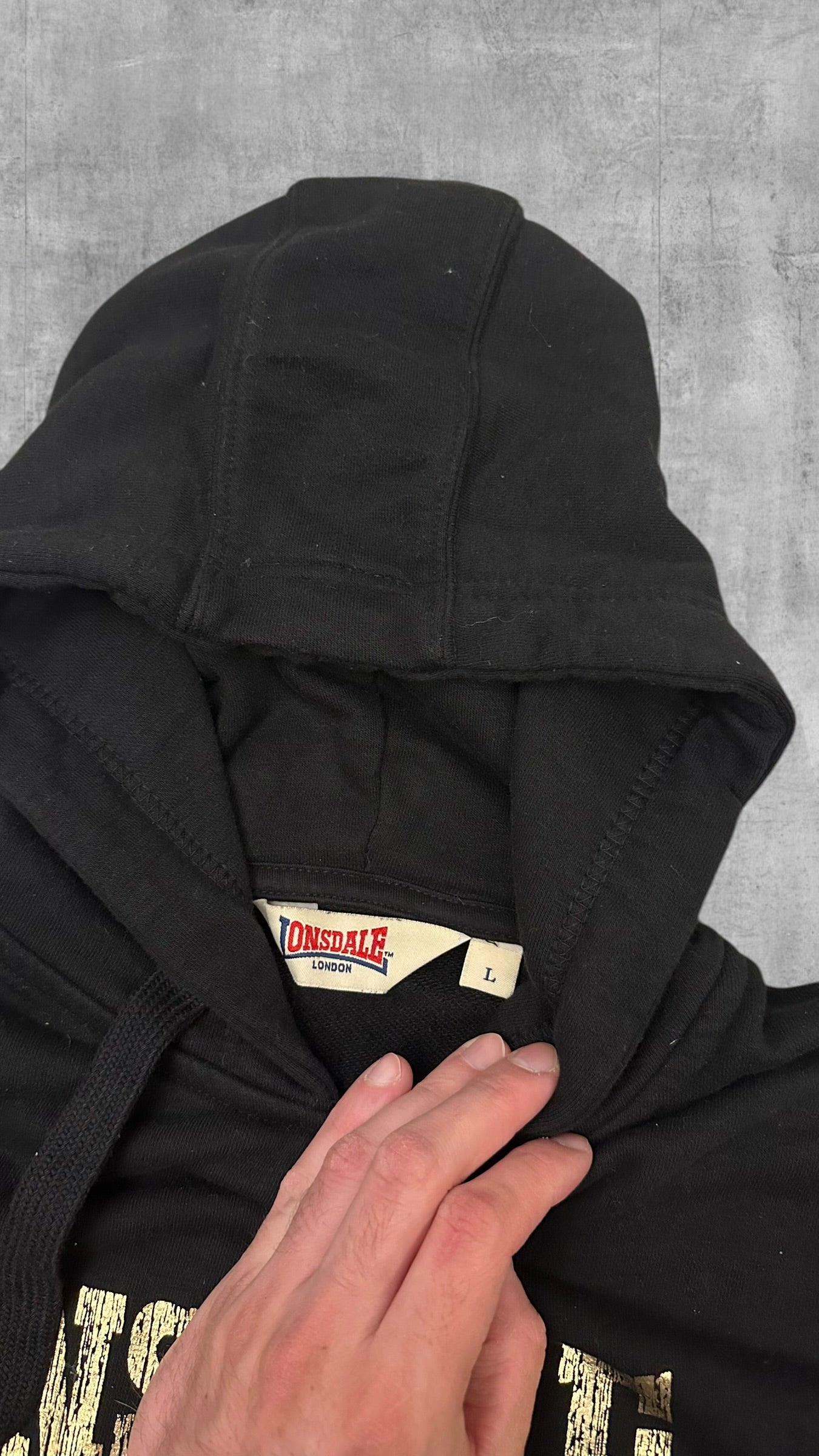 Lonsdale London Pullover Hoodie Schwarz Gold M