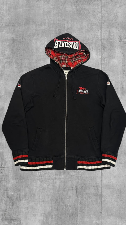 Lonsdale London Trainingsjacke Baumwolle Schwarz Rot M