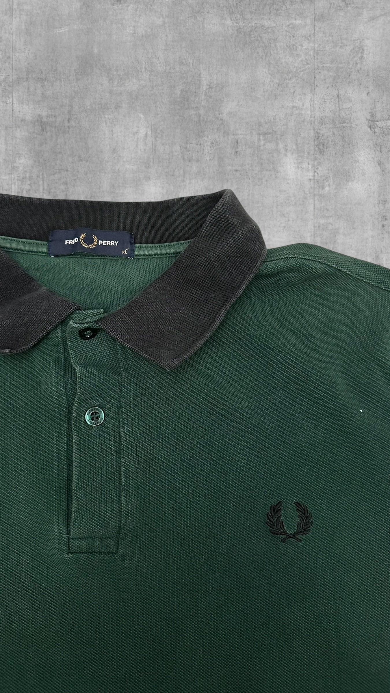 Fred Perry Polo Shirt Dunkelgrün Schwarz XL