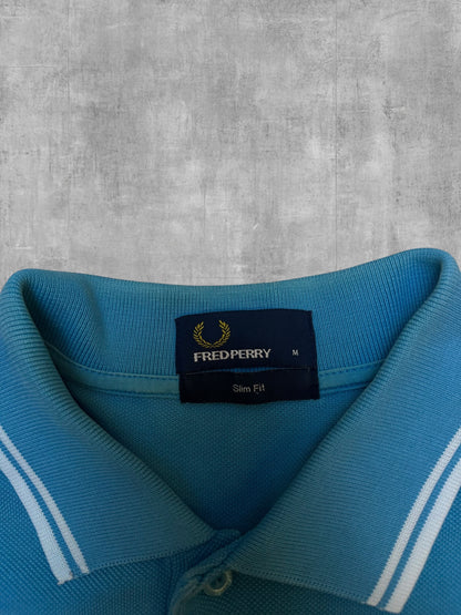 Fred Perry Polo Shirt Hellblau M Slim Fit