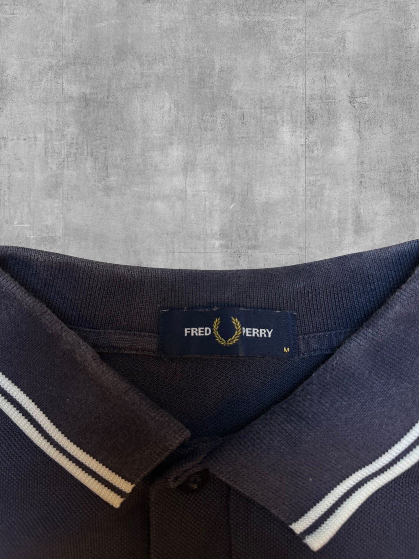 Fred Perry Polo Shirt Schwarzblau Weiß M