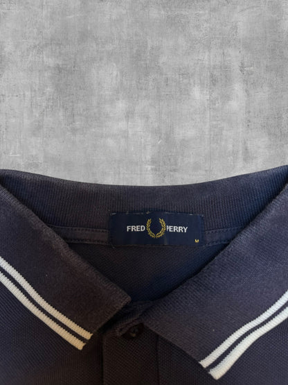 Fred Perry Polo Shirt Schwarzblau Weiß M