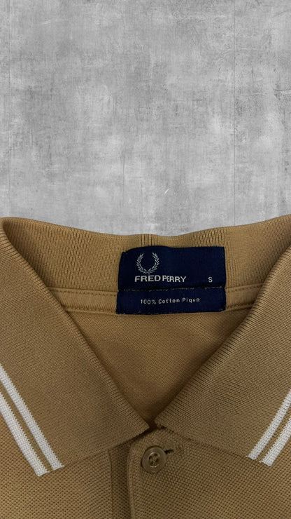 Fred Perry Polo Shirt Ocker Weiß S