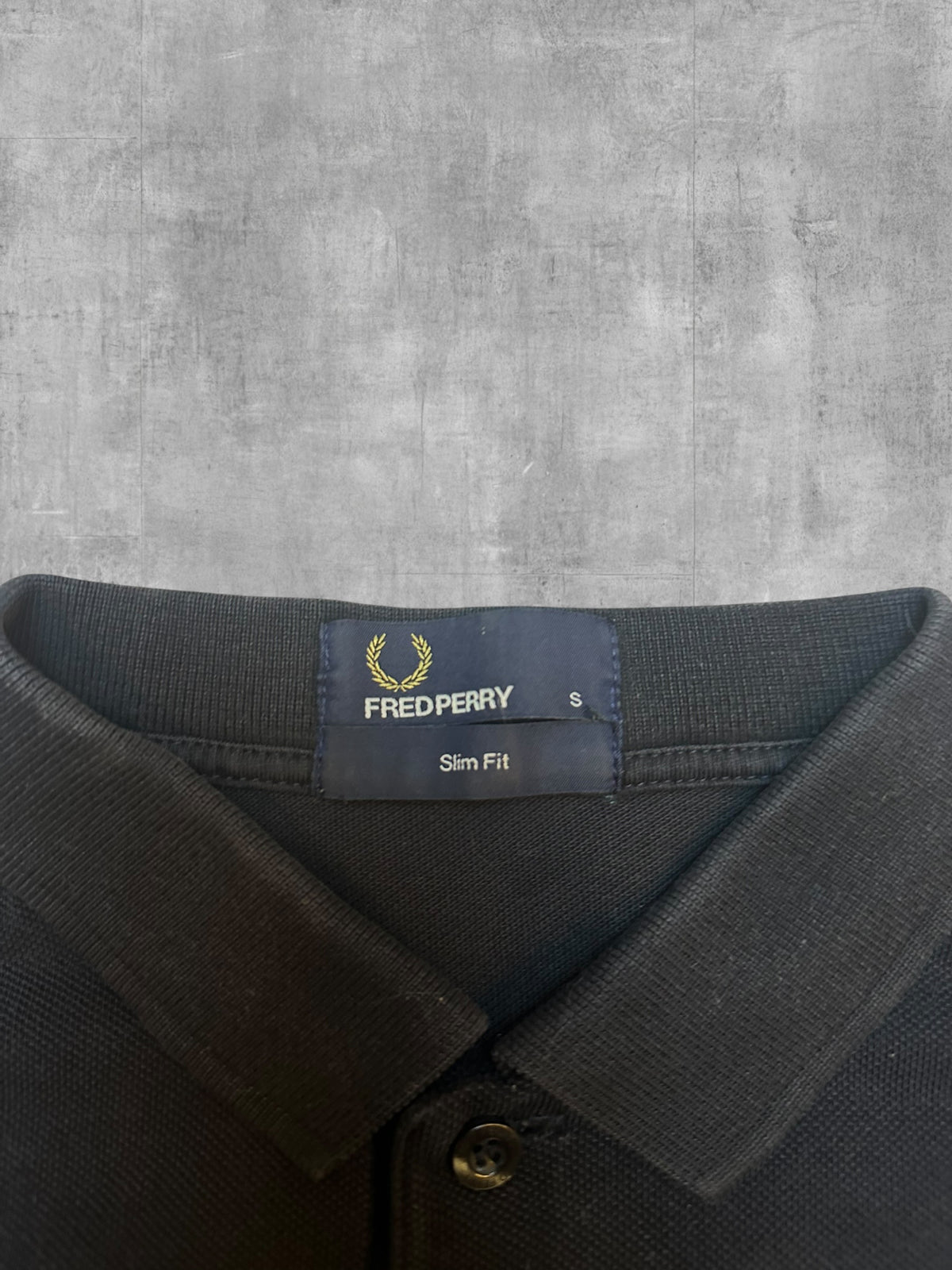 Fred Perry Polo Shirt Black S Slim Fit