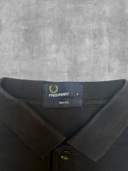 Fred Perry Polo Shirt Black S Slim Fit