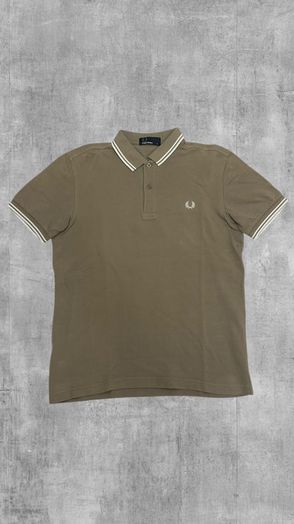 Fred Perry Polo Shirt Beige/ Khaki Weiß S