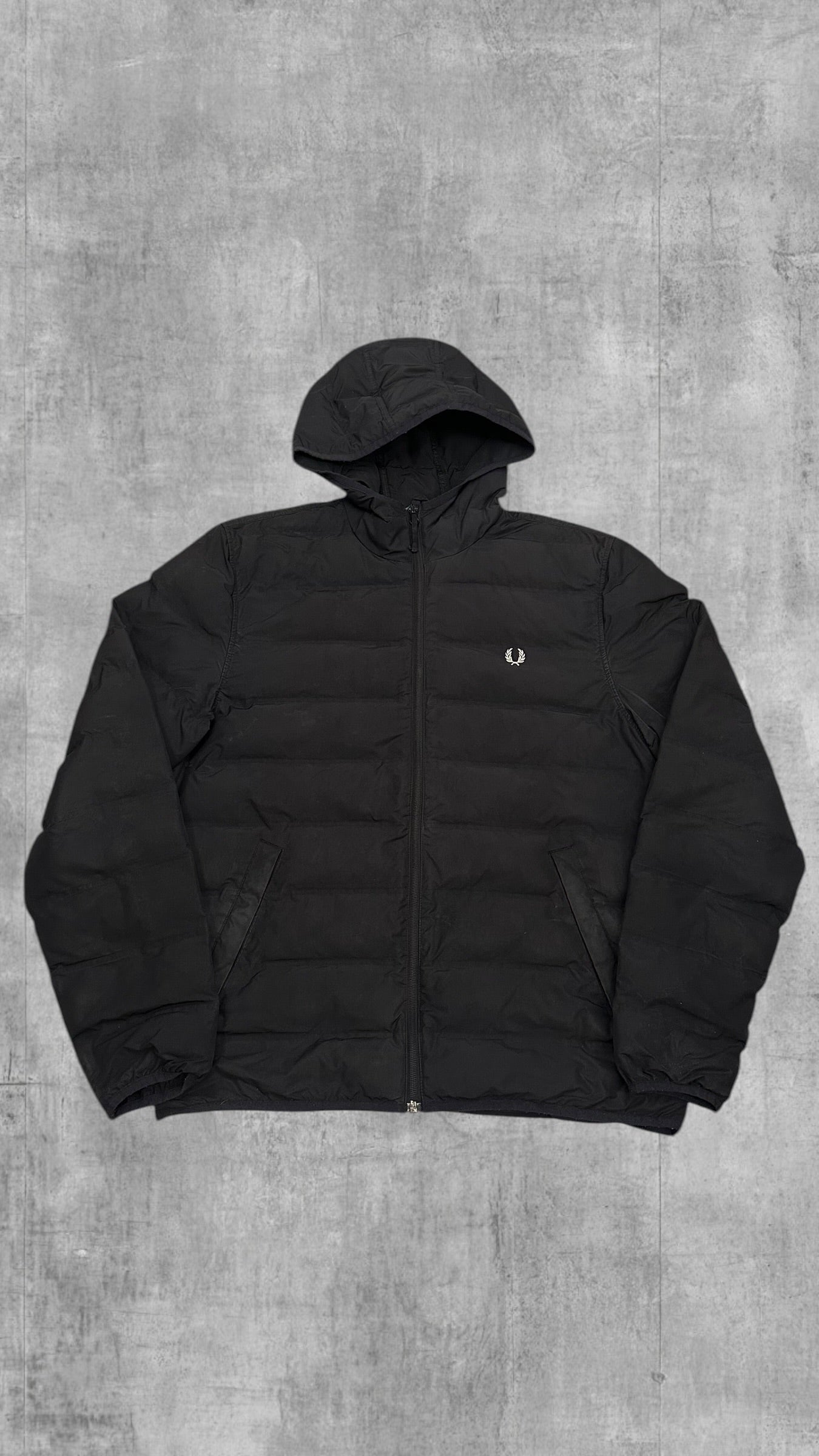 Fred Perry Übergangsjacke Steppjacke Schwarz L