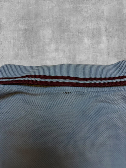 Fred Perry Polo Shirt Hellblau Weinrot M