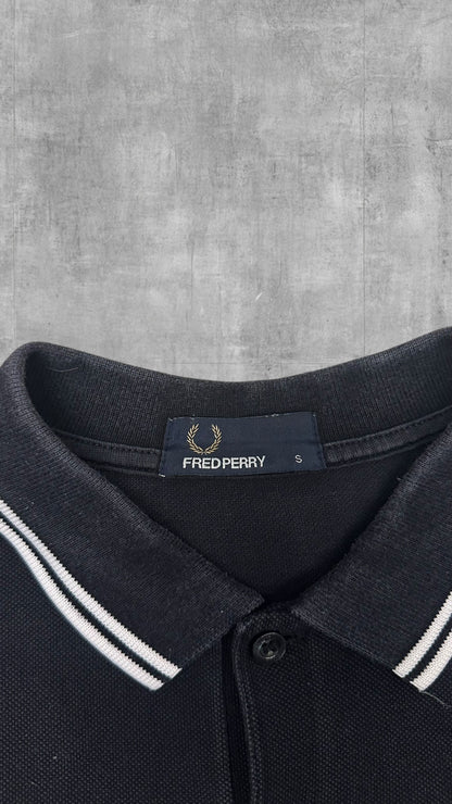 Fred Perry Polo Shirt Schwarz Weiß S