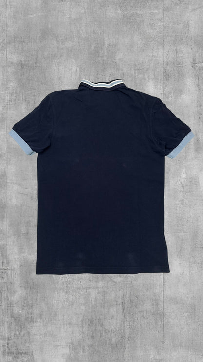 Fred Perry Polo Shirt Navy Blau Hellblau S Slim Fit