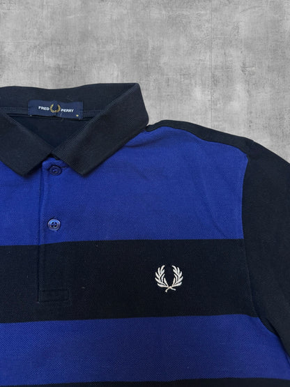 Fred Perry Polo Shirt Black Blue White M