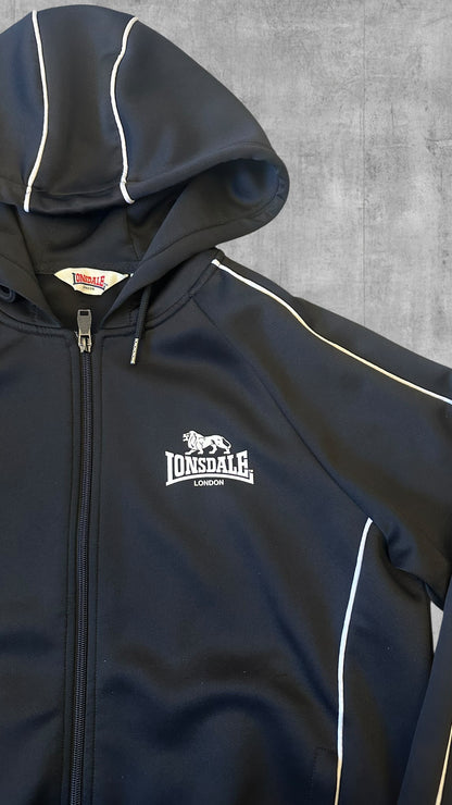 Lonsdale London Trainingsjacke Hoodie Schwarz Weiß S