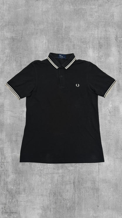 Fred Perry Polo Shirt Schwarz Weiß M