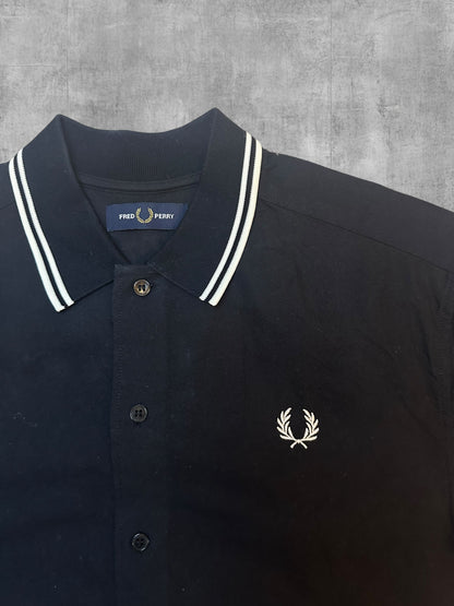 Fred Perry Kurzarmhemd Schwarz Weiß S