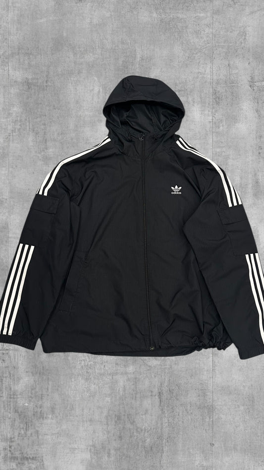 Adidas Taped Windbreaker Regenjacke Schwarz Weiß XL