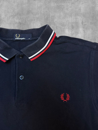 Fred Perry Polo Shirt Schwarz Rot Weiß M