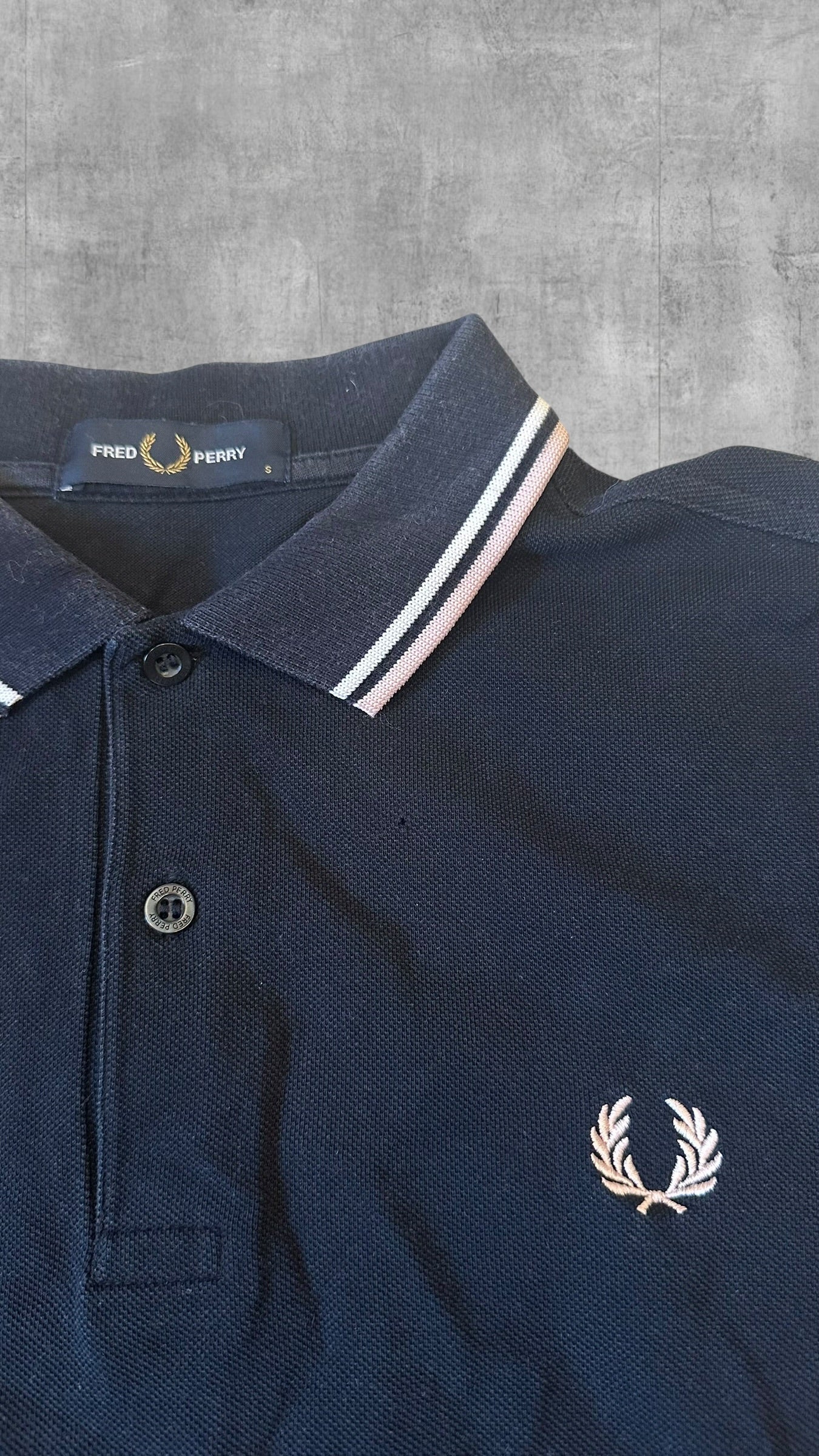 Fred Perry Polo Shirt Schwarz Weiß Rosa S