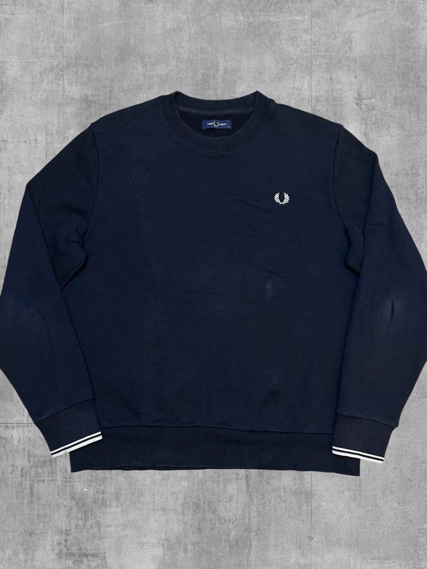 Fred Perry Sweatshirt Schwarz Weiß XL
