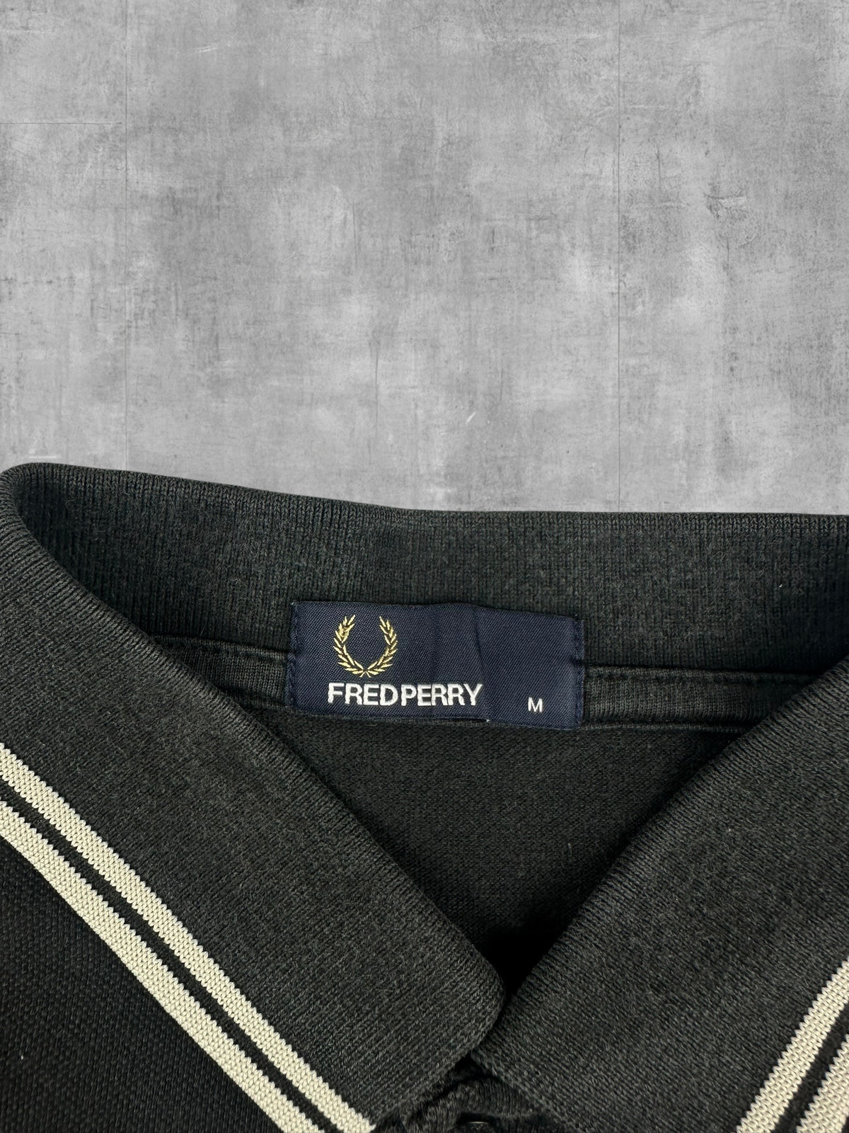Fred Perry Polo Shirt Dunkelgrau Weiß M