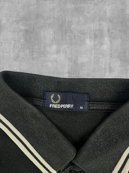 Fred Perry Polo Shirt Dunkelgrau Weiß M