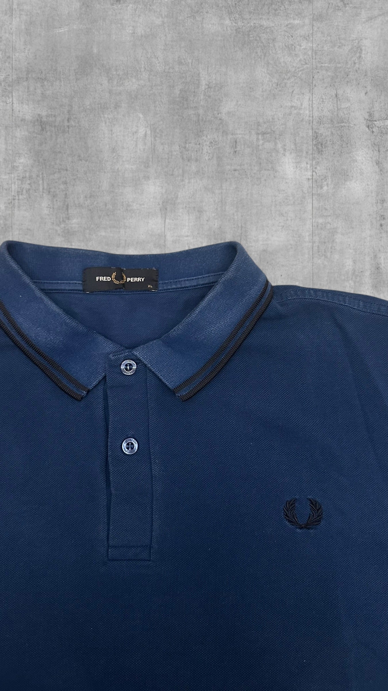 Fred Perry Polo Shirt Navy Blau Schwarz XL