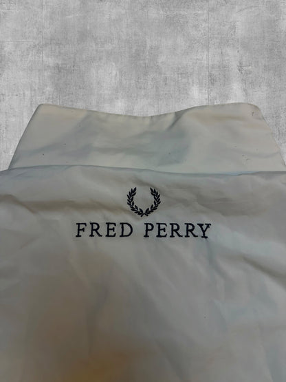 Fred Perry Vintage Windbreaker Jacke Schwarz Weiß XL