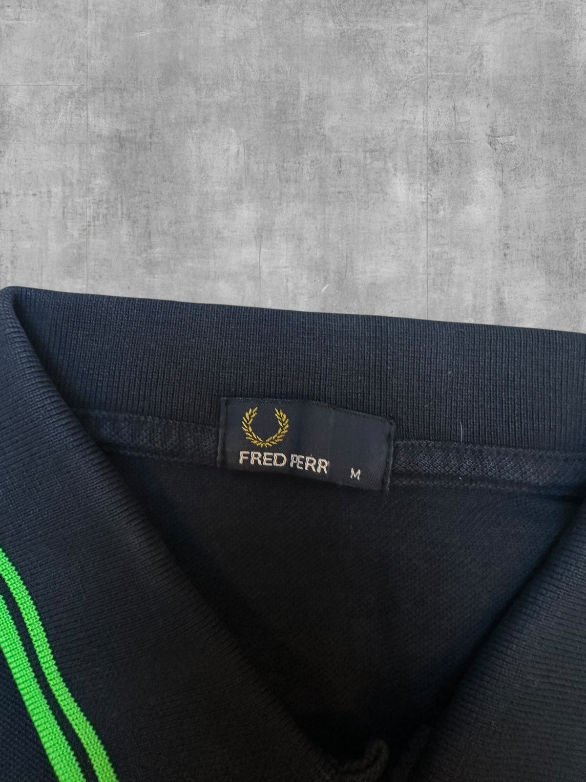Fred Perry Polo Shirt Schwarz Grün M